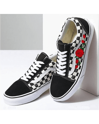 vans with flowers on them