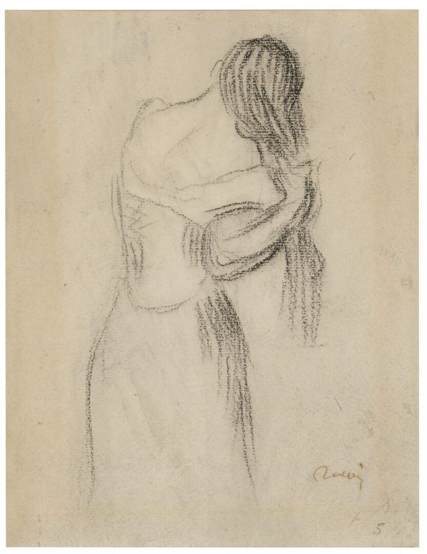 Pierre-August Renoir charcoal sketch